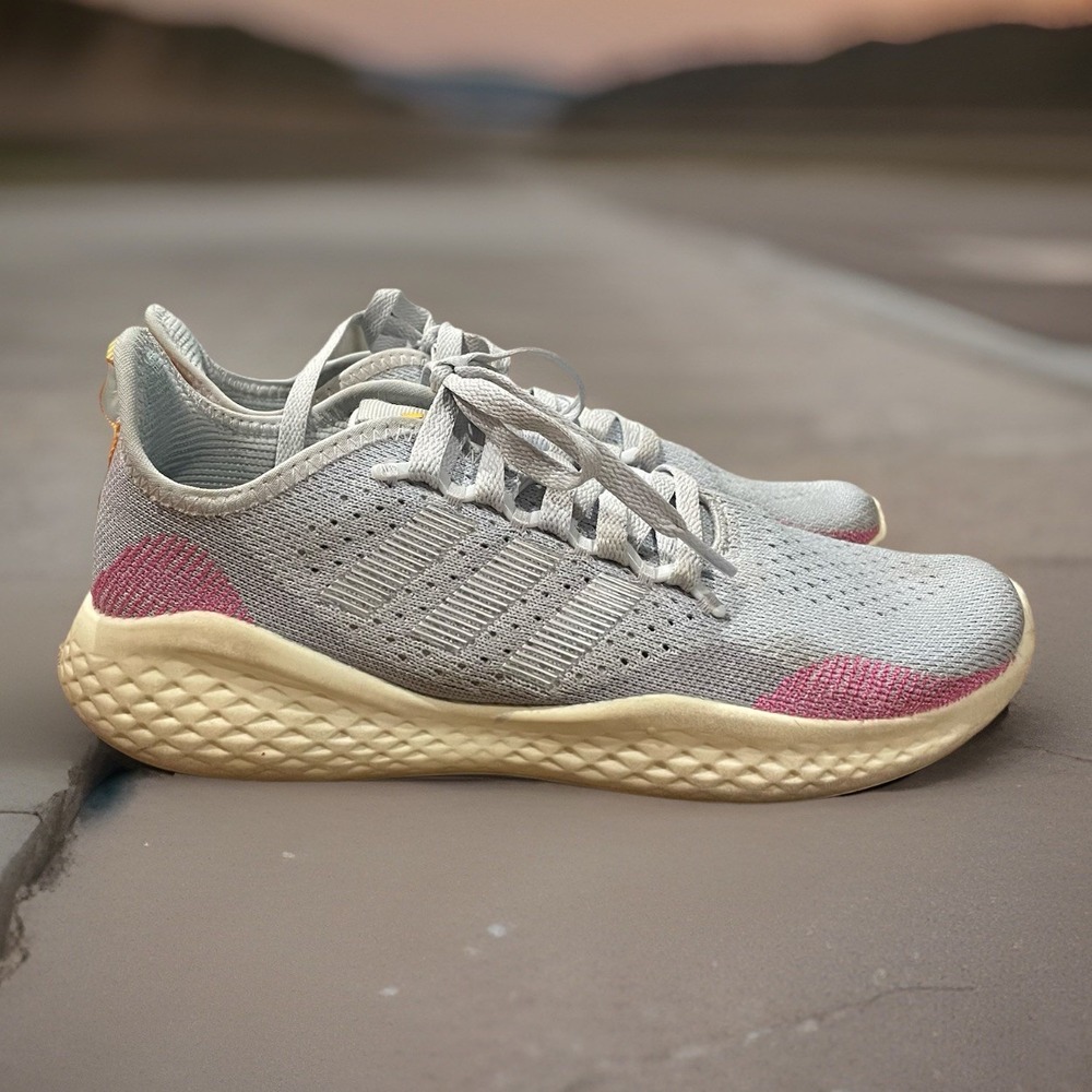 Womens 8 ADIDAS Fluid Flow 2.0 Gray Pink Running Shoes H04590
